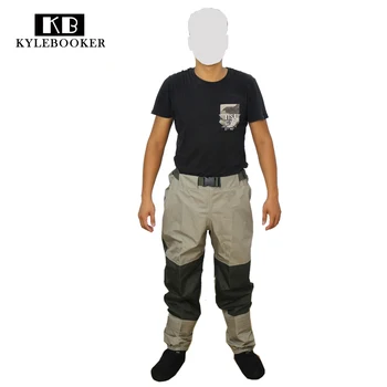 Fishing Hunting Wading Pants Men Breathable Chest Waders Waterproof  Windproof Outdoor Pants With 3-Layer Fabric