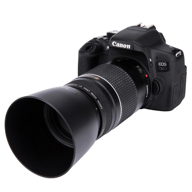 Set Paraluce Per Obiettivo 58mm Andoer - A Tulipano + Gomma Pieghevole + Panno Pulizia Per Canon EF-S 18-55mm