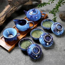 Печной фарфор кунг-фу набор чайных чашек творческий весь набор керамический кунг-фу пуэр Чайная миска чайник чашка чайный подарок