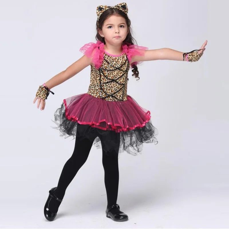 

Girls Ballet Skirt Dresses Halloween Costume for Kids Cosplay Children Performance Carnival Party Show Cat Girls Clothing