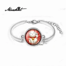 Marderet Фортуна Cat стеклянный браслет из кабошонов Для женщин Jewelry ювелирные изделия браслеты ручной работы подарок для нее