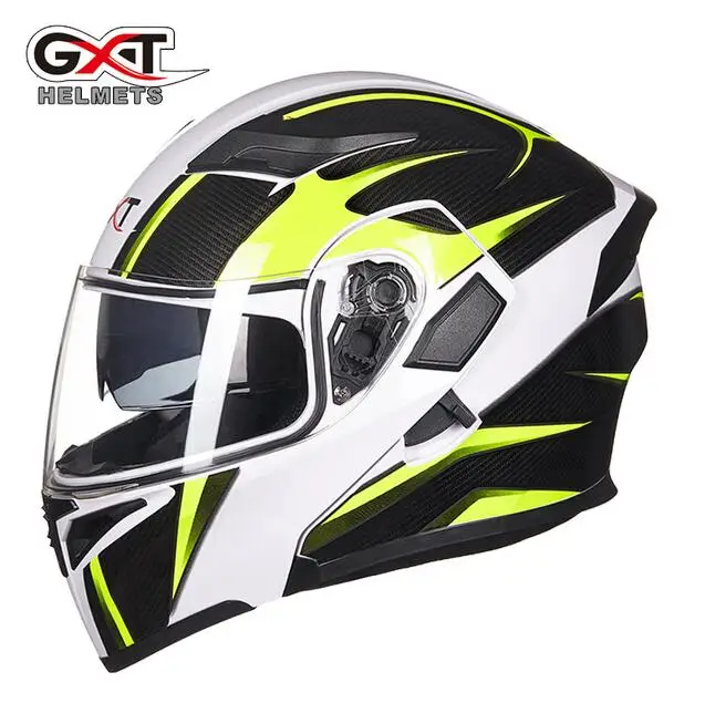 GXT модульный мотоциклетный шлем с откидной крышкой Capacete da Motocicleta мотошлем Casque Kask Helm Dual Visors мужские гоночные шлемы - Цвет: 1