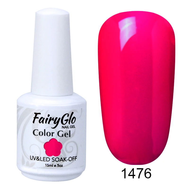 FairyGlo 15 мл Гель-лак для ногтей чистый цвет УФ-гель для ногтей замачиваемый Гель-лак Полуперманентная краска гель лак для ногтей - Цвет: G1476
