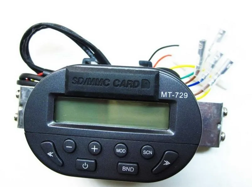 Электрическое транспортное средство Водонепроницаемый кольца колонки мотоцикл аудио Поддержка MP3 плеер с радиочасы Функция высокая точность, стерео