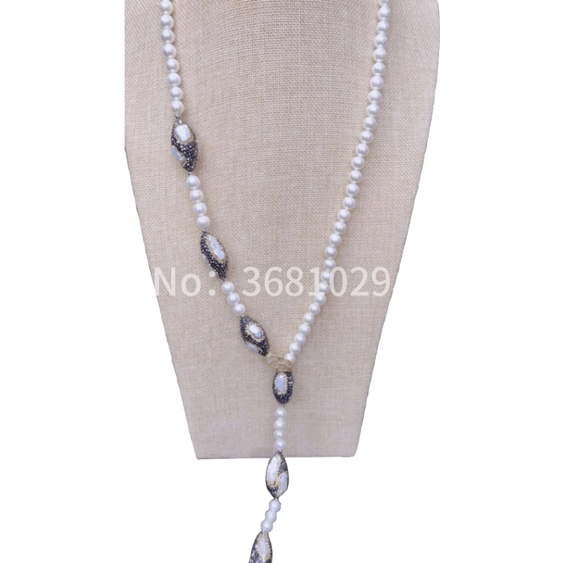 

Simple and fashionable atmosphere joker long luxury exquisite natural pearl necklace