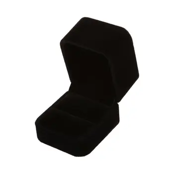 

Large Velvet Ring Display Box Case Tray Jewelry Gift Box -- Black