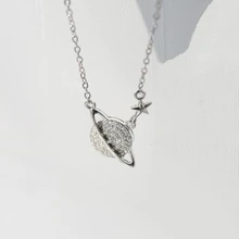 WYEAIIR оригинальные креативные художественные Звездные Стразы с планетой, изысканная 925 пробы Серебряная цепочка для ключицы, Женское Ожерелье