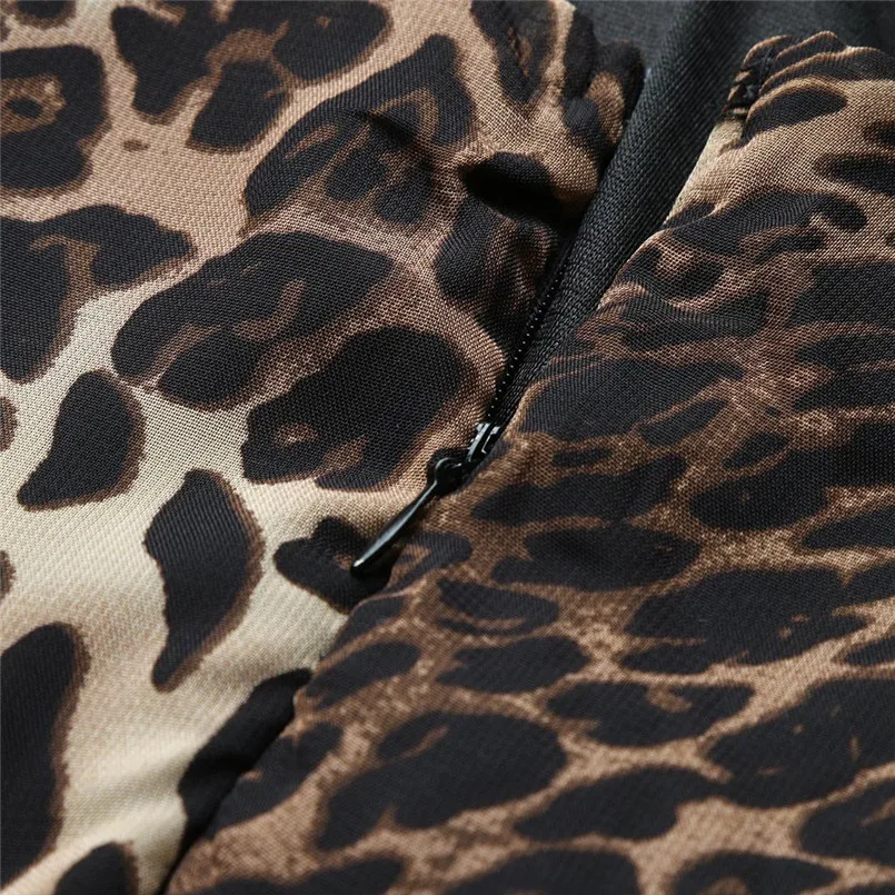 New Sexy ChiffonLeopard Print High Waist V-Neck Long Dress Summer High Street Fashion Dress For Female Vestidos #F#40DE07 (17)