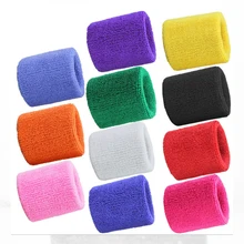 2PCs Terry Cloth Wristbands Sport Sweatband Hand Band Sweat Wrist Support Brace Wraps Guards For Gym