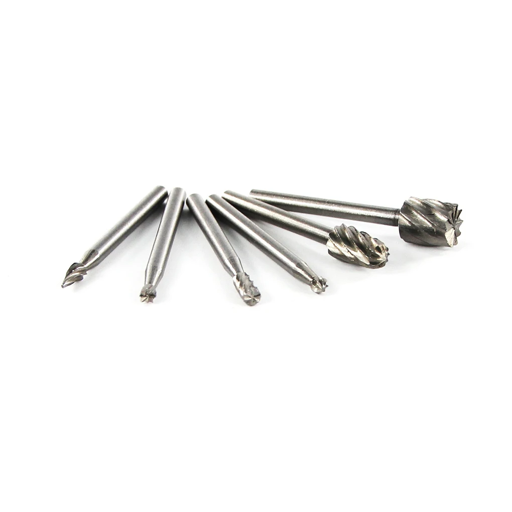 

New 6PCS HSS Rotary Multi Tool Burr Routing Router Bit Mill Cutter Attachment Compatible for Dremel