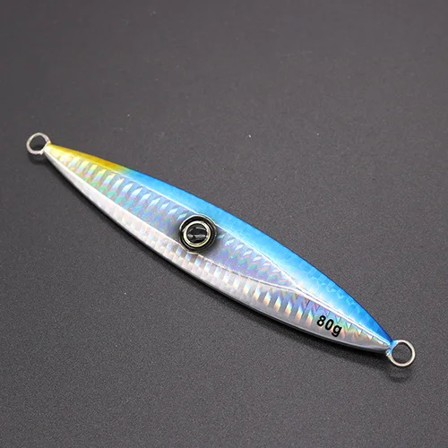 Isca de Pesca de Água Salgada de Metal Castfun 1 pc 30g 80 60 40g g g 100g 120g 150g 200g 250g 300g Lento Jig Colher Isca Jigging 9 Iscas artificiais