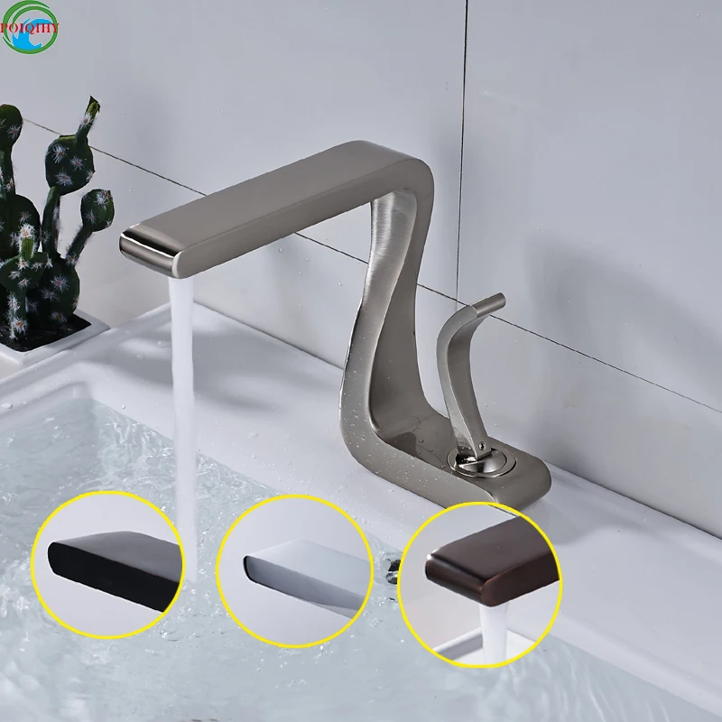 

POIQIHY Basin/Bathroom Faucet Single Handle Single Hole Chrome/Brushed/Black Bronze/ORB Deck Mounted Mixer Tap