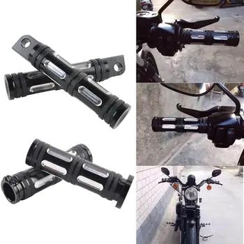 

Motorcycle Handle Bar 1" Hand Grips + Front Rear Foot Pegs Footrests Set for Harley Sportster XL883 1200 Touring Dyna Softail