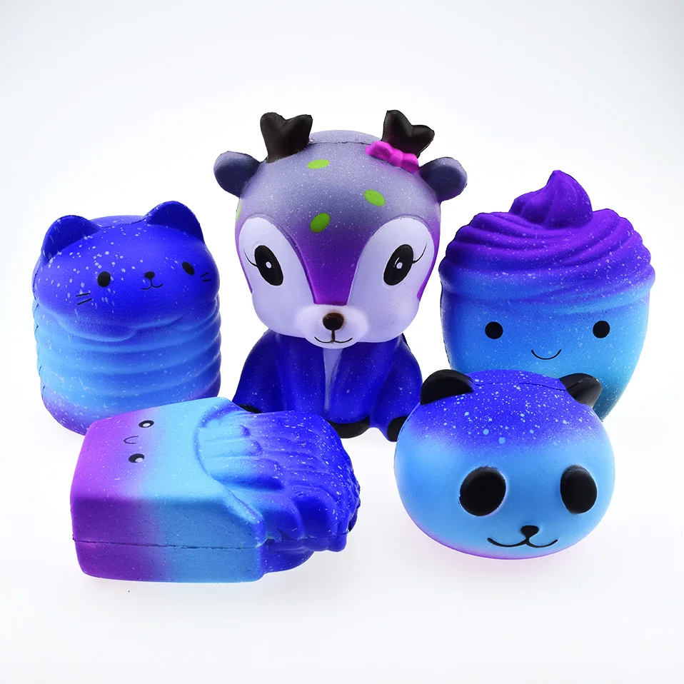 Дропшиппинг 2018 Jumbo Squishy Galaxy милые животные Олень гамбургер зуб панда мороженое