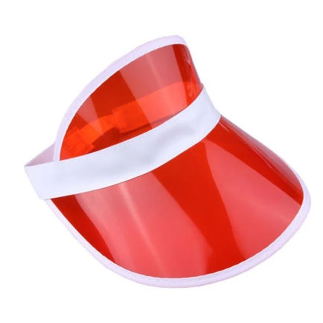 Neon Sun Visor Peak Cap Clear Plastic Sunvisor Party Hat Fancy Dress