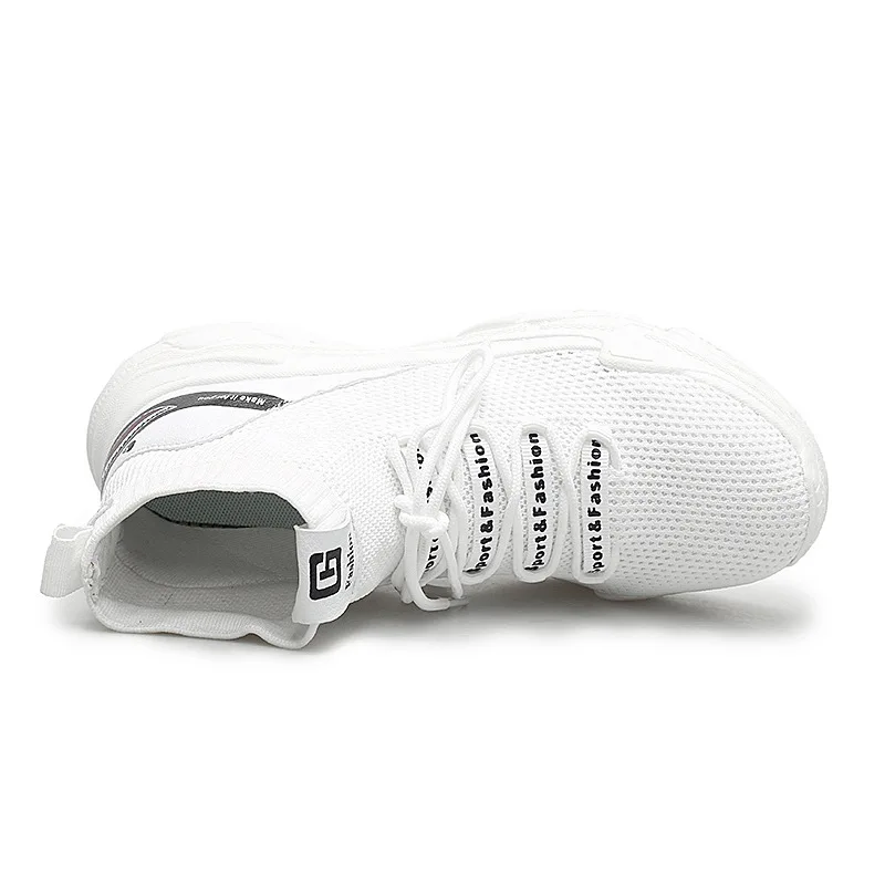 JINBEILEE Shark Sneakers Men Knit Upper Breathable Sport Shoes Chunky Shoes High Top WALKING Shoes For Men 