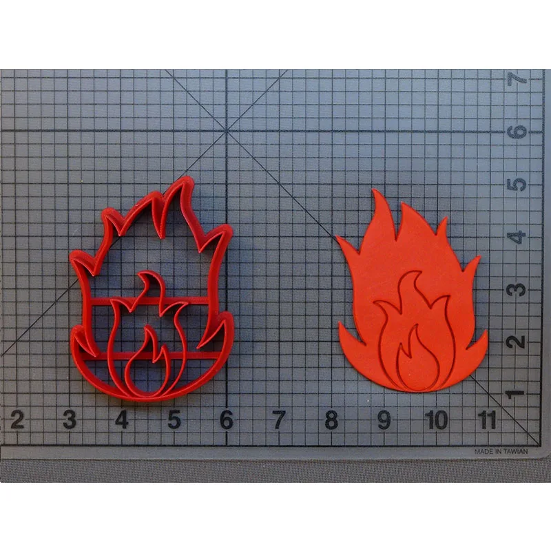 Flame 2inch Пламя Дизайн резак для печенья, мастики форма для кекса плесень сделано 3D печатных торта украшения инструменты кухонные аксессуары - Цвет: Flame 2inch