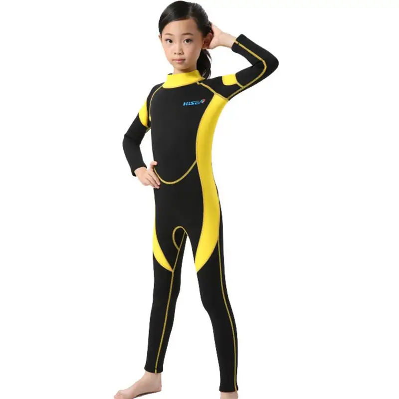 

Child Boy Girl Spearfishing Keep Wetsuit 2.5mm Neoprene One Piece Swimsuit Diving Surf Swim Snorkel Suit Long sleeve Triathlon