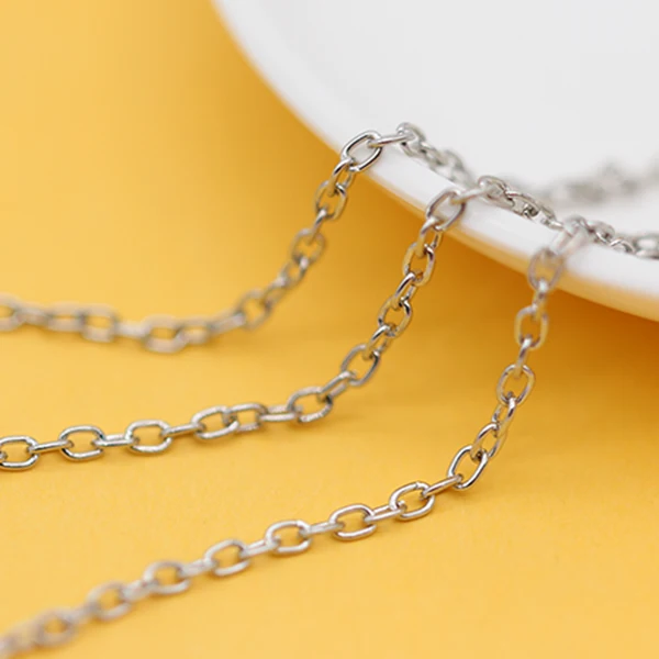 10 Meter 2x3mm Necklace chain connector Gold silver plated Bronze Cable Open Link Metal Curb