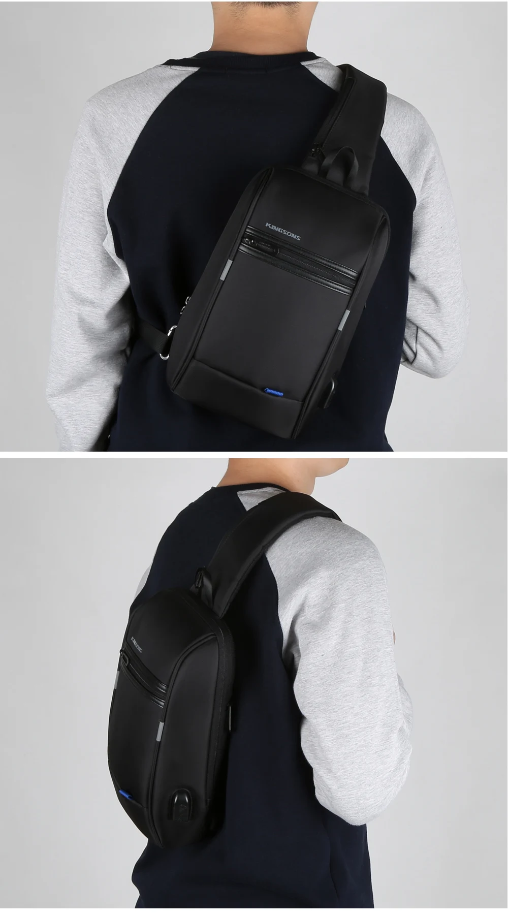 Kingsons KS3174w 10,1 дюймов груди рюкзак для Для мужчин Для женщин Повседневное сумка через плечо сумка для отдыха путешествия рюкзак на одно плечо