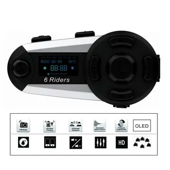 

1200M Bluetooth Intercom Motorcycle Helmet Interphone Headset High Power Wireless Bluetooth Headset Interphone with FM Radio
