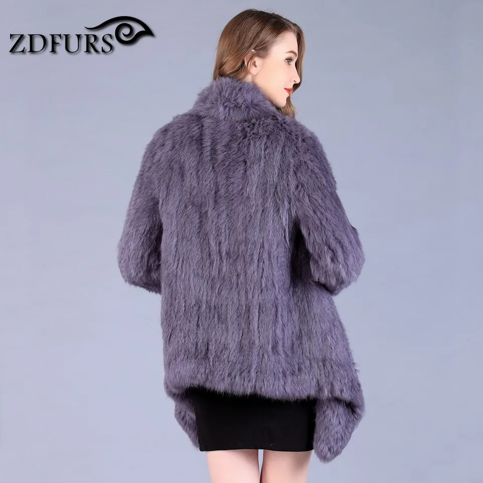 ZDFURS * натуральная Шуба из меха кролика Модная женская вязанная шапка кролиного