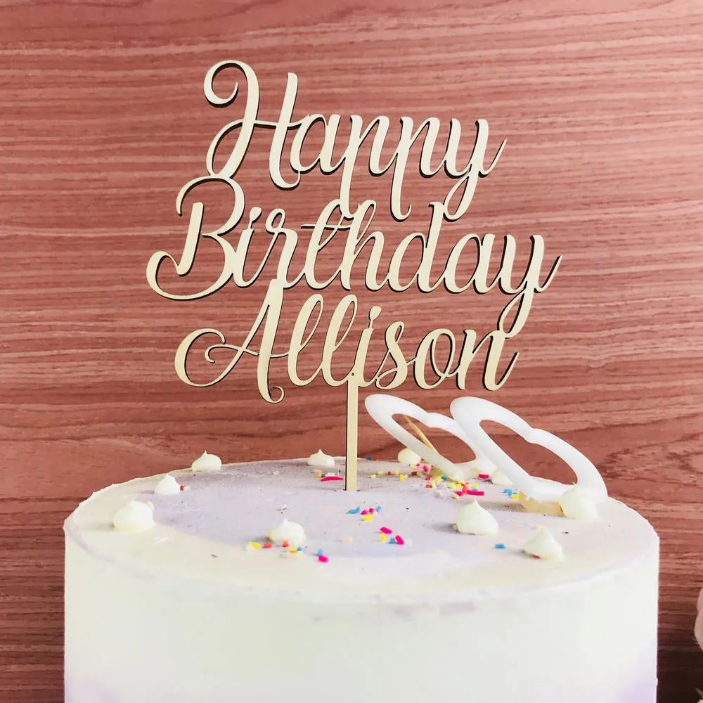 Personalized Happy Birthday Cake Topper,Birthday Party Cake Topper Decoration Supplies,Custom name Cake Topper,Gift for birthday (1)