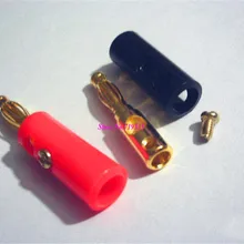 100 шт. высокое качество 4 мм штекер банана позолоченный красный+ черный Длина 40 мм