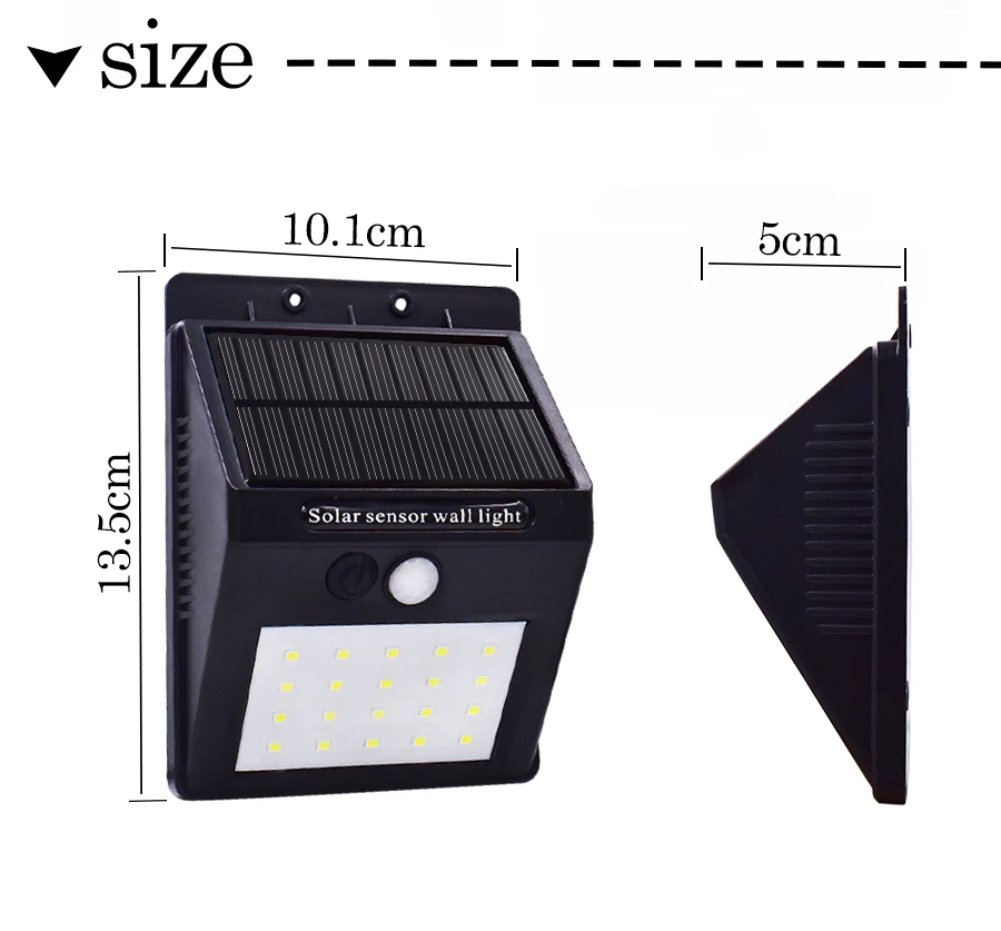 Солнечный светильник s 20 светодиодный беспроводной солнечный светильник водонепроницаемый датчик движения наружные лампы для патио, двора, сада с тремя режимами