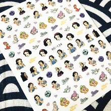 HC-134, снег, черные волосы, Снежная девочка, мультфильм, стикеры 3D на ногти nail Art, наклейка, шаблон, сделай сам, инструмент для украшения ногтей