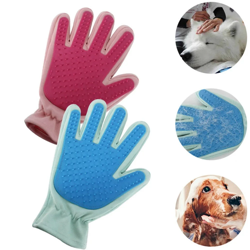 2019 New Deshedding Brush Glove for Animal Cat Supplies Pet Gloves Hair Comb Five Finger Glove For Cat Grooming Supplies Cat Pet