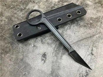 

Stone wash practice Straight Karambit knife EDC Tool K sheath outdoor camping EDC tool survival exploration pocket knife