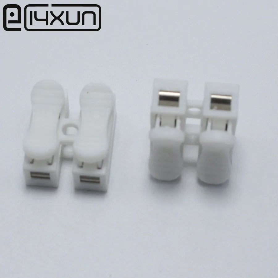 

10PCS 2pin Spring Cable Clip self lock press push quick 2P Wire connector Terminal for car led strip lamp