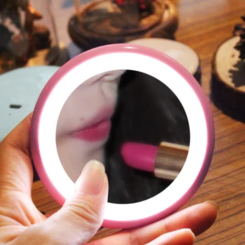 

SUFEILE Portable Light Makeup Mirror Touch Switch Rechargeable Mini Handheld Led Mirror Pocket Mirror D40