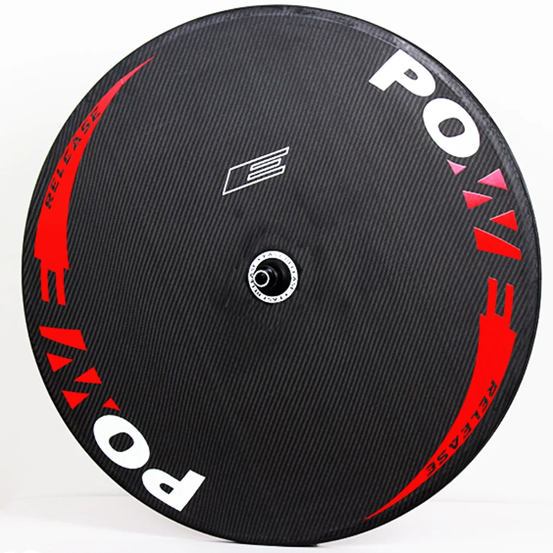 Sale Powerelease disc wheel track road bicycle  wheels  fixed gear carbon wheelset TT bike wheels 700C free ship 0