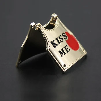 

high quality clothing private trademark metal custom logo clothing labels alloy main labels 2.2*2.5cm love kiss cost logo name