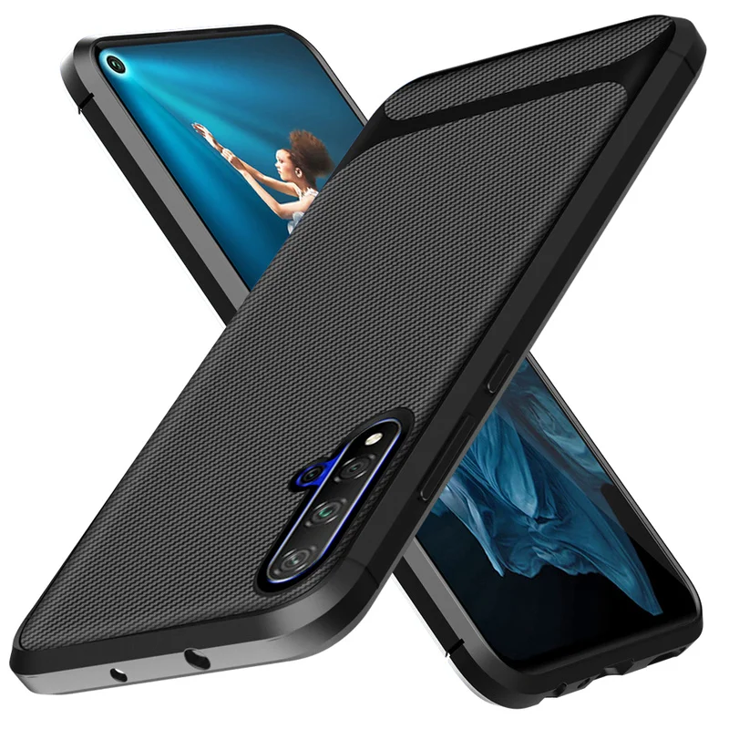 

For Huawei Honor 20 Case Honor20 Carbon Fiber Texture Silicone TPU Soft Back Cover for Huawei Honor 20 Pro Phone Case