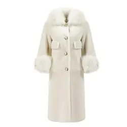 Модные новые пуговицы в один ряд шерстяное пальто, осень и зима для женщин, шерстяное пальто, пальто женщин
