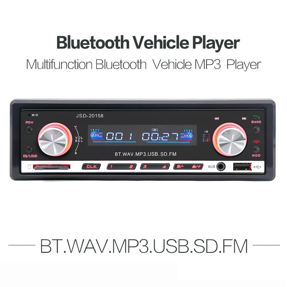 Car Stereo Digital Car Radio Autoradio 12V Bluetooth 1 Din FM Aux Input Receiver In-dash SD USB MP3 WMA APP Car Radio Player