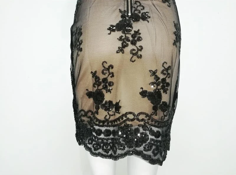 ADEWEL 2017 Sexy Deep V Spaghetti Strap Women Club Party Dress Vintage Floral Embroidery Mini Bodycon Dress (9)