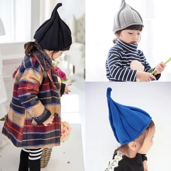 

Shilly-knit Wool Cap Baby Hat Steeple Pointy Children Ear Hats Pumpkin Windmill