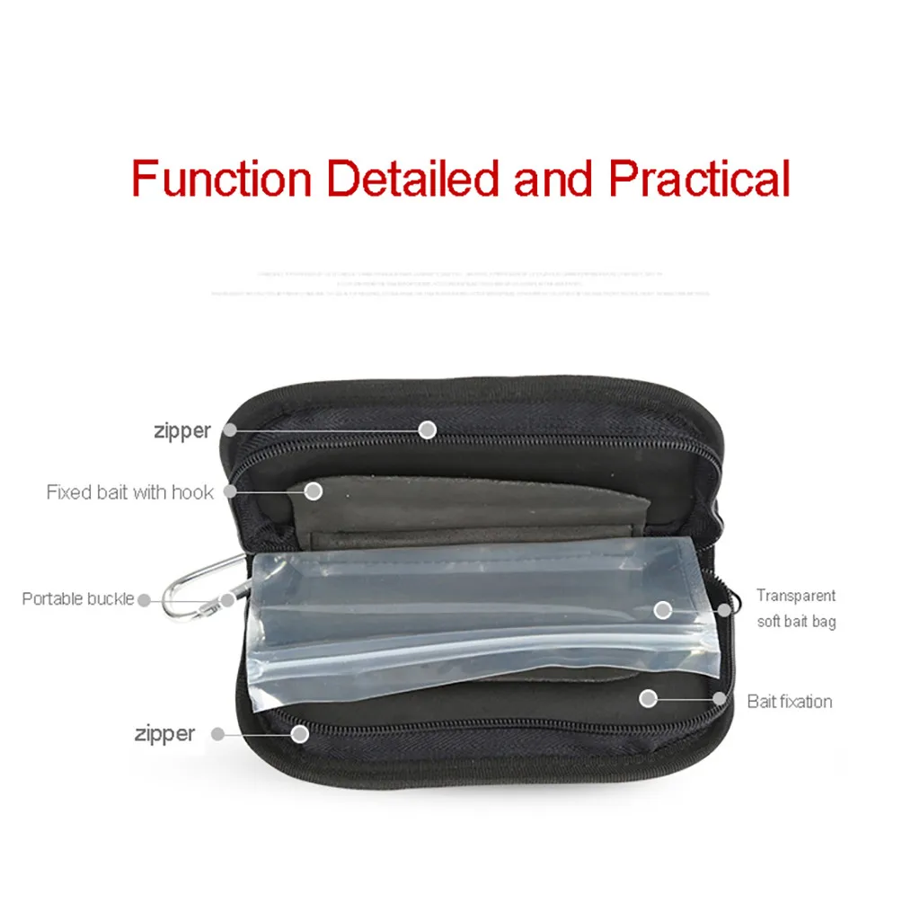 Outdoor Fishing Bag Portable Fishing Lure Container Bag For Spoon Lure Large Capacity Zipper Storage Case