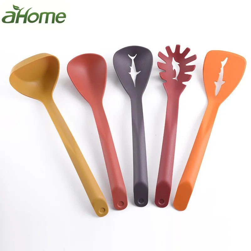 Nylon Kitchenware 5 Piece Set Nonstick Cookware High Temperature Resistant Pasta Cooking Spoon Shovel Kitchen Gadgets