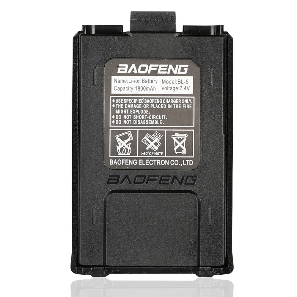 Baofeng UV-5R Оригинальная батарея UV 5r 5ra 5re радио резервная рация На Батарейках 1800 mah литий-ионная батарея BL-5 7,4 V перезаряжаемая