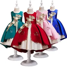 Платье с цветочным узором для маленьких девочек нарядное платье для девочек детское летнее платье принцессы Детский костюм для девочек возрастом от 3 до 10 лет