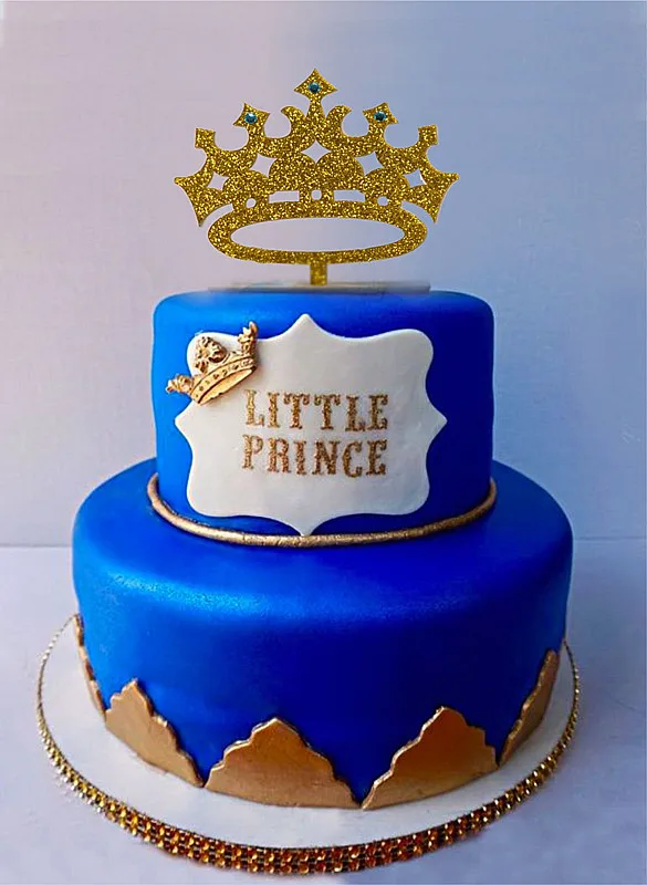 Adorno de pastel de corona de Príncipe, decoración de fiesta de revelación  de género, primer cumpleaños de niño, es un niño, Baby Shower _ -  AliExpress Mobile