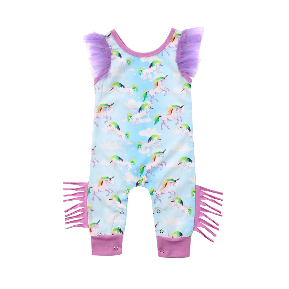 

Pudcoco 2017 Infant Baby Girls Cartoon Unicorn Lace Romper Cotton sleeveless Jumpsuit Outfits Cute Baby Girl Clothing summer
