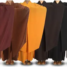 Унисекс буддийский платья Нун zen халат лежал Костюм для медитации одежда буддистский костюм черный/кофе/серый/желтый