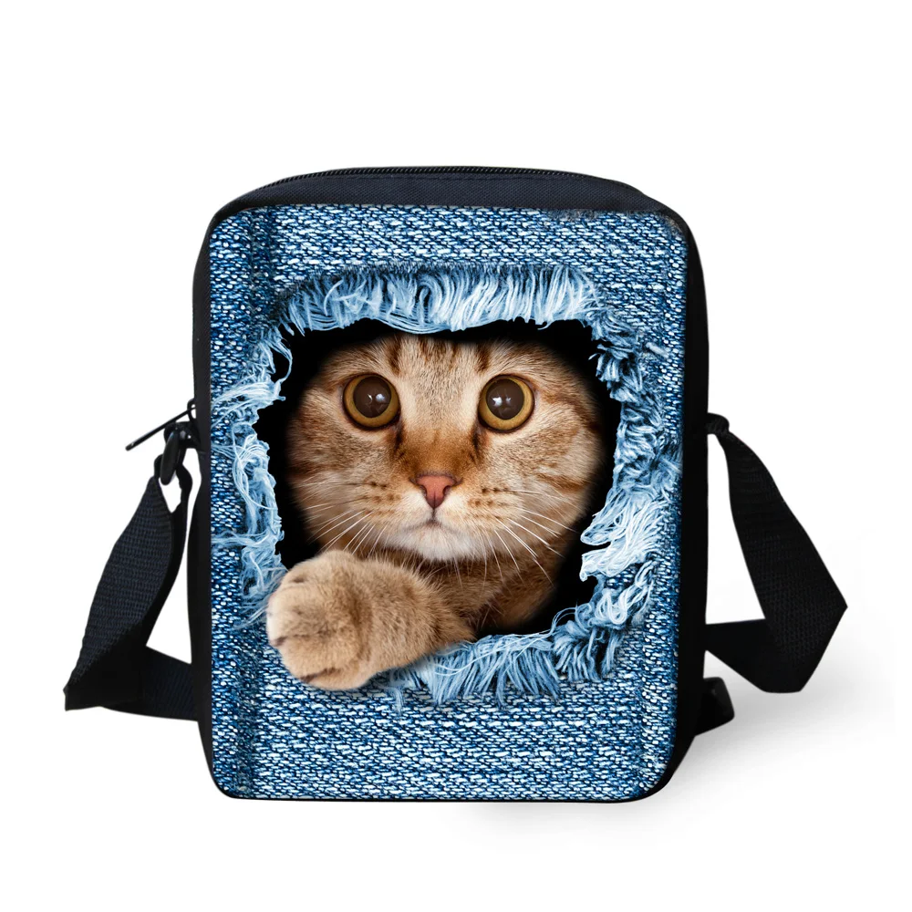

FORUDESIGNS Messenger Bags Cute Dog 3D Pet Cat Shoulder Bag Children Crossbody Bag Kids Travel Bag Handbag Bolsas