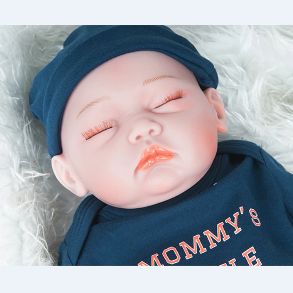 MagiDeal Life Size Realistic Soft Vinyl Newborn Baby Boy Doll in Rompers Hat